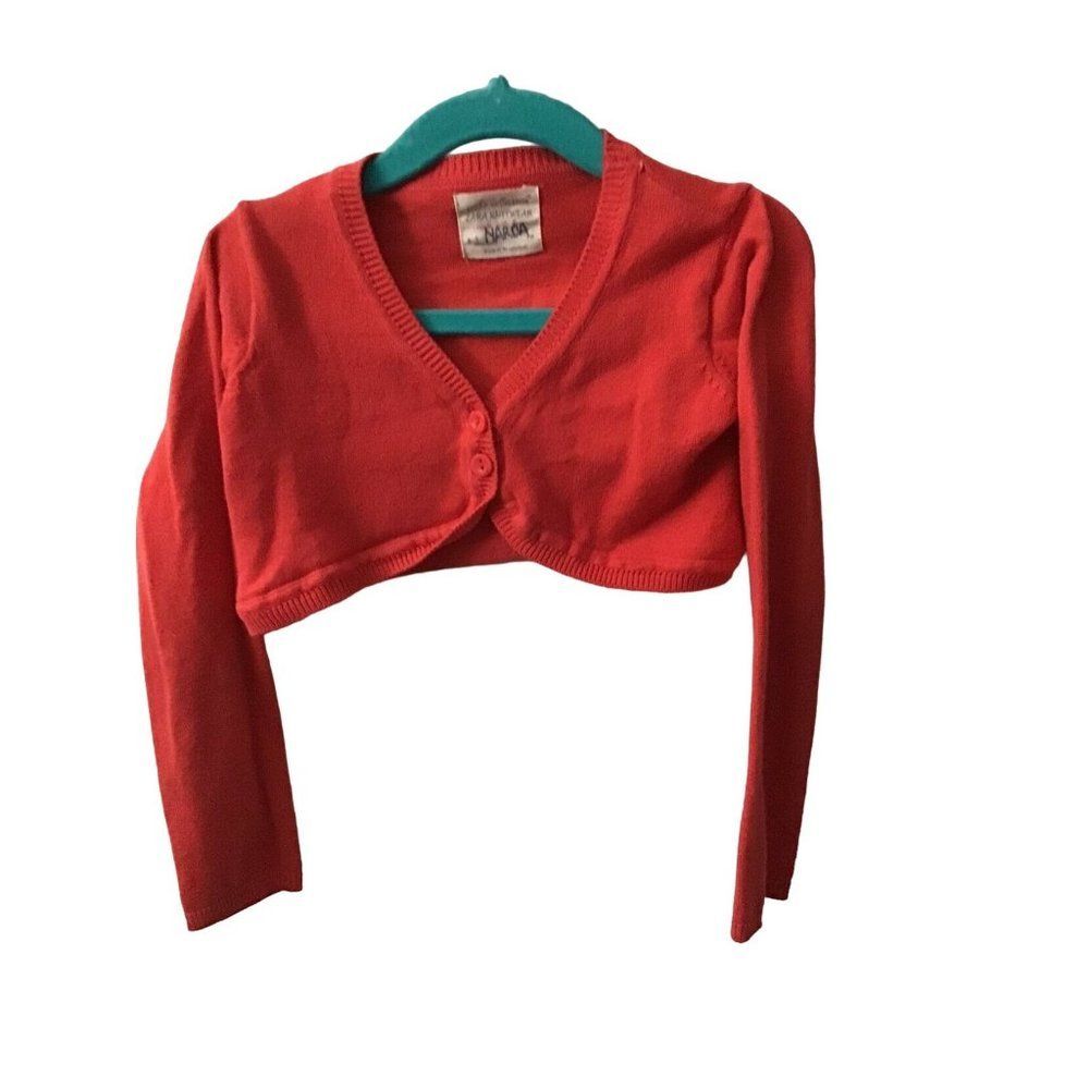 Zara Girls Knitwear Red Bolero Shrug Cardigan